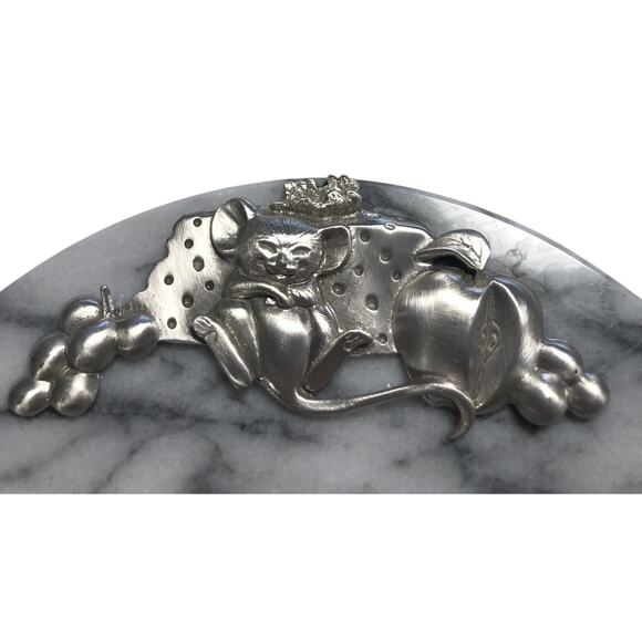 Lindsay Claire Designs Marble and Fine Pewter Cheese Tray Board Serving Knife - Picture 3 of 6